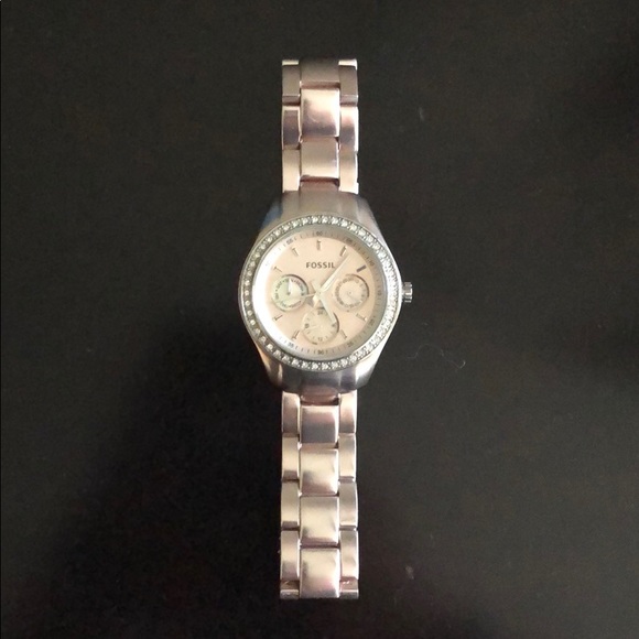 Fossil rose gold watch with diamonds - Picture 1 of 2
